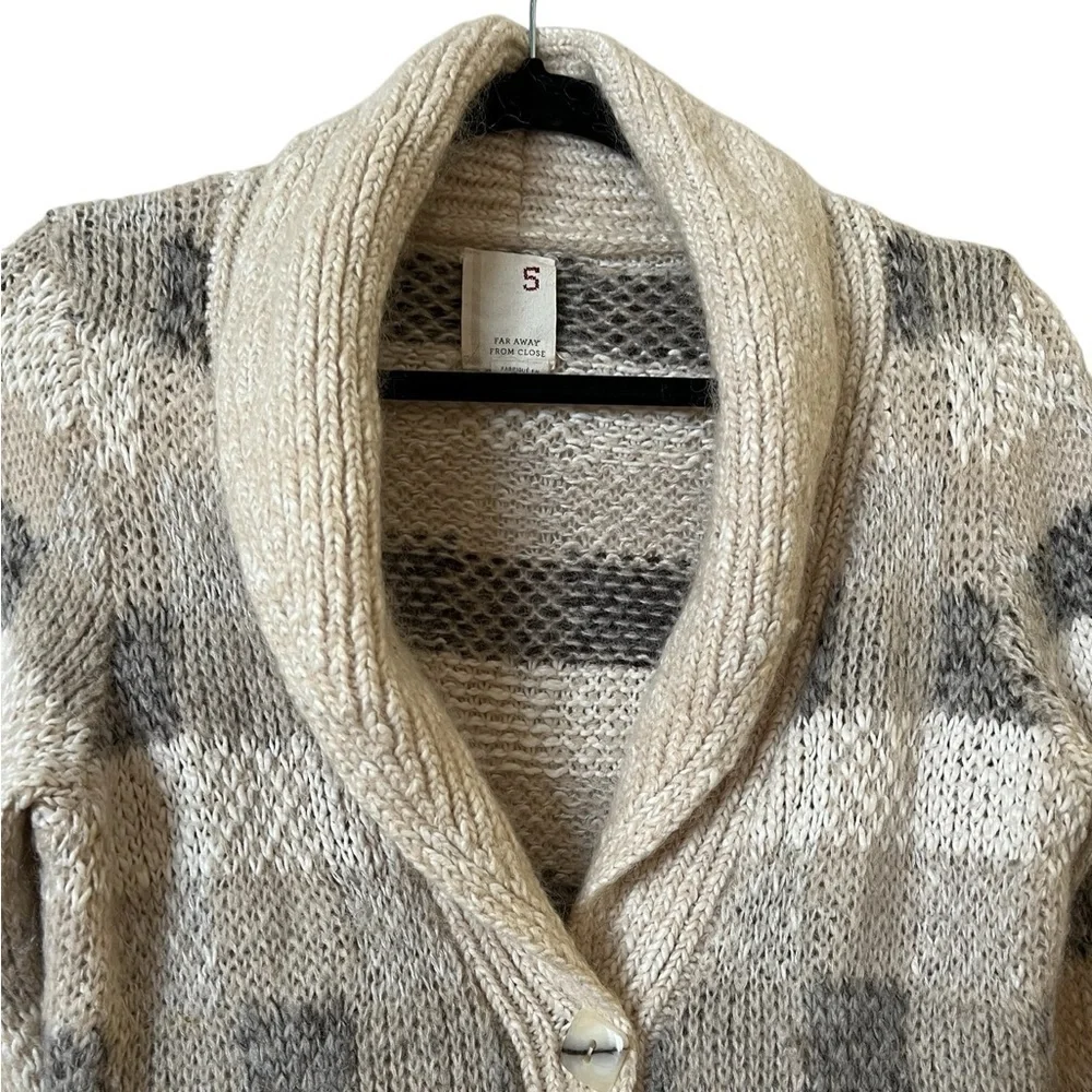 Anthropologie Far Away From Close Long Cotton/ Mohair Cardigan Sweater, S